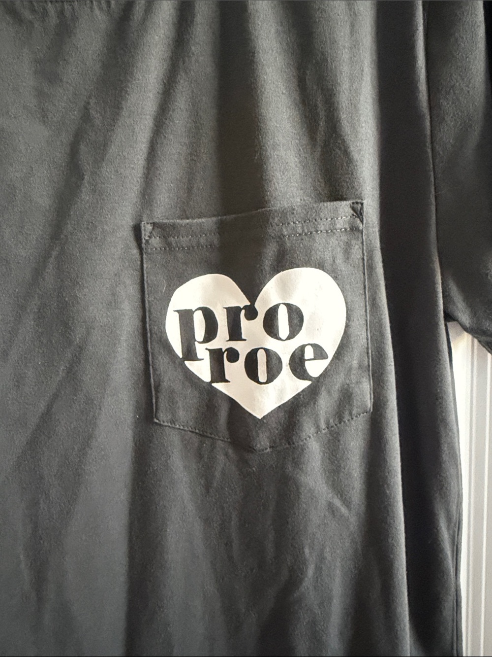 Pro Roe Heart Chest Pocket Graphic Tee - Charcoal Top Shirt v Wade feminist L